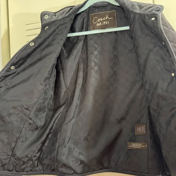 Coach Quilted Jacket Dark Brown Women’s Size Small Classic Chic Winter Warm Cozy - Picture 7 of 9